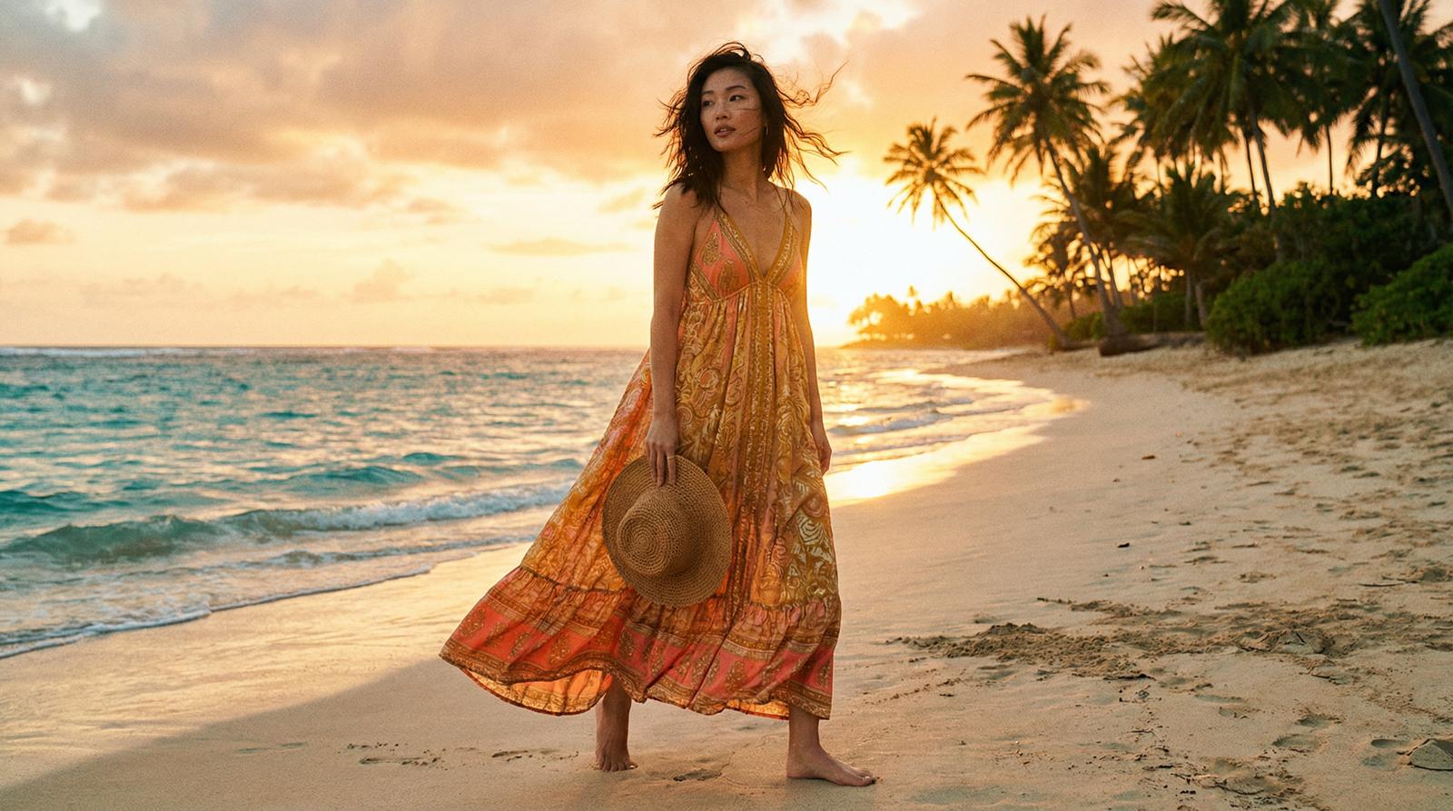 精神小妹海滩度假视频